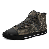 High-Top Canvas Shoes Aztec Skull Carved Stone Wall Art