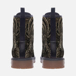 Leather Boots Mayan Skull Carved Stone Wall Art