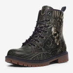 Leather Boots Aztec Skull Carved Stone Wall Art