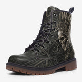 Leather Boots Aztec Skull Carved Stone Wall Art