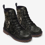 Leather Boots Aztec Skull Carved Stone Wall Art