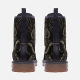 Leather Boots Mayan Skull Carved Stone Wall Art