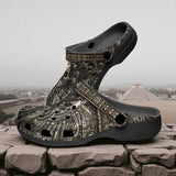 Classic Clogs Aztec Skull Carved Stone Wall Art