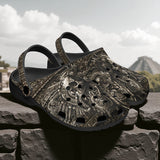 Classic Clogs Aztec Skull Carved Stone Wall Art