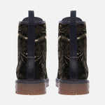 Leather Boots Mayan Skull Carved Stone Wall Art