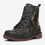 Leather Boots Mayan Skull Carved Stone Wall Art