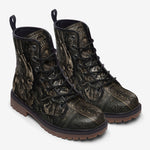 Leather Boots Mayan Skull Carved Stone Wall Art