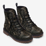 Leather Boots Mayan Skull Carved Stone Wall Art