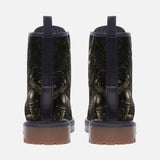 Leather Boots Mayan Skull Carved Stone Wall Art