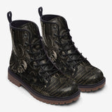 Leather Boots Mayan Skull Carved Stone Wall Art