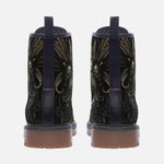Leather Boots Mayan Skull Carved Stone Wall Art