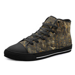 High-Top Canvas Shoes Gold Egypt Stone Engraved Art