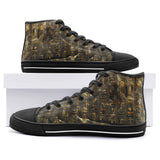 High-Top Canvas Shoes Gold Egypt Stone Engraved Art