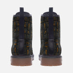 Leather Boots Egypt Gold Symbols Stone Engraved Art