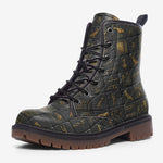 Leather Boots Egypt Gold Symbols Stone Engraved Art