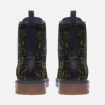 Leather Boots Egypt Gold Symbols Stone Engraved Art