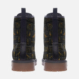Leather Boots Egypt Gold Symbols Stone Engraved Art