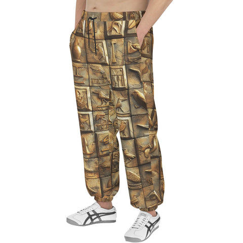 Men's Sweatpants Golden Egyptian Symbols Wall Art