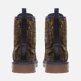 Leather Boots Golden Egyptian Engraved Collage