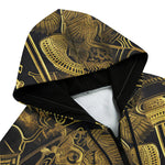 Men's Zip Up Hoodie Egyptian Characters Covered in Gold