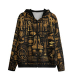 Men's Zip Up Hoodie Mysterious Golden Egyptian Symbols