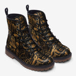 Leather Boots Mysterious Golden Egyptian Symbols