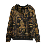 Men's Zip Up Hoodie Mysterious Golden Egyptian Symbols