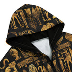 Men's Zip Up Hoodie Mysterious Golden Egyptian Symbols