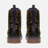 Leather Boots Mysterious Golden Egyptian Symbols