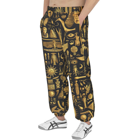 Men's Sweatpants Egyptian Symbols in Gold