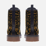 Leather Boots Egyptian Symbols in Gold
