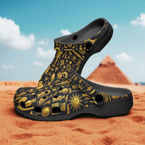 Classic Clogs Egyptian Symbols in Gold