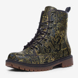 Leather Boots Golden Egyptian Characters