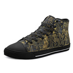 High-Top Canvas Shoes Golden Egyptian Characters