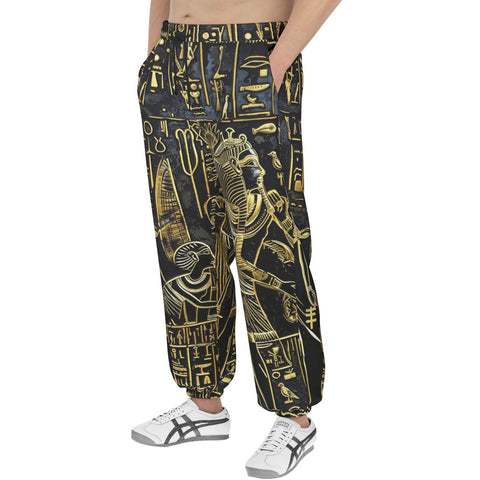 Men's Sweatpants Golden Egyptian Characters