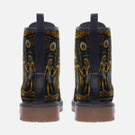 Leather Boots Egyptian Characters Engraved in Gold