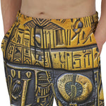 Men's Sweatpants Egyptian Characters Engraved in Gold