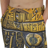 Men's Sweatpants Egyptian Characters Engraved in Gold