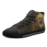 High-Top Canvas Shoes Egyptian Anubis Cat