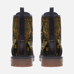 Leather Boots Anubis Cat Egypt Gold and Black Stone