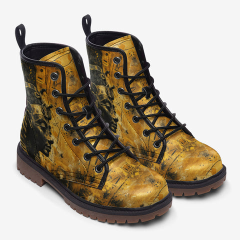 Leather Boots Egypt Pharaoh Gold and Black
