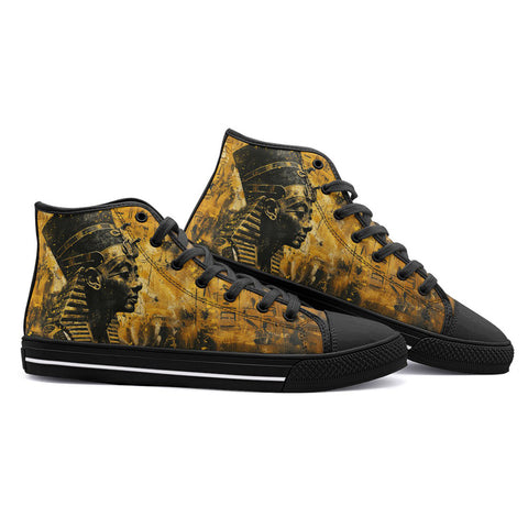 High-Top Canvas Shoes Egypt Pharaoh Gold and Black