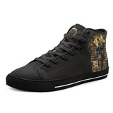 High-Top Canvas Shoes Ancient Pharaoh Skull Art