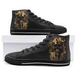 High-Top Canvas Shoes Ancient Pharaoh Skull Art