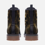 Leather Boots Golden Pharaoh Skull Art