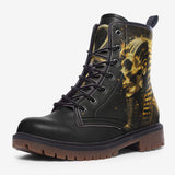 Leather Boots Egyptian Mummy Skull Gold Splash
