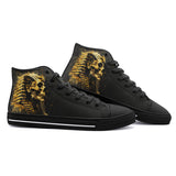 High-Top Canvas Shoes Egyptian Mummy Skull Gold Splash