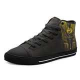 High-Top Canvas Shoes Golden Egyptian Pharaoh Art