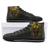 High-Top Canvas Shoes Golden Egyptian Pharaoh Art