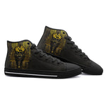 High-Top Canvas Shoes Golden Egyptian Pharaoh Art